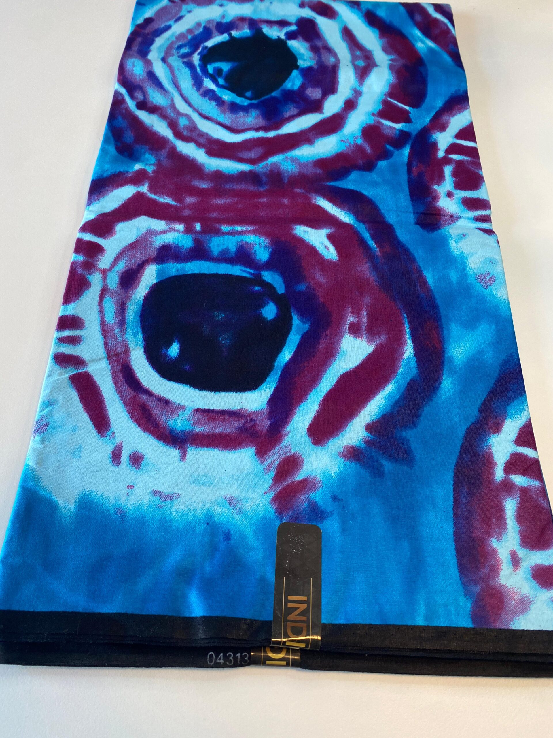 Blue & Burgundy Tie-Dye Ankara