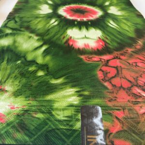 Olive Green & Coral Peach Tie-Dye Ankara