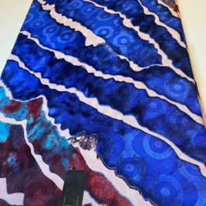 Blue, Red & White Tie-Dye Ankara